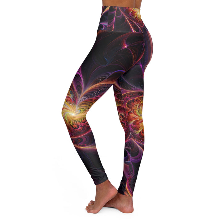 Cosmic Vibrant Heart - High Waisted AOP Yoga Leggings - All Over Prints - g(0D·IO) - XS - -