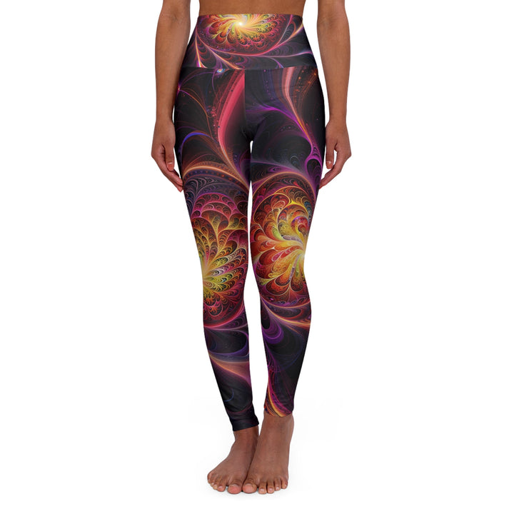 Cosmic Vibrant Heart - High Waisted AOP Yoga Leggings - All Over Prints - g(0D·IO) - XS - -