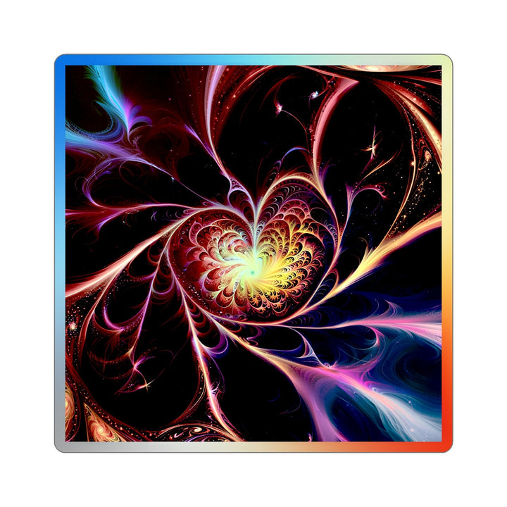 Cosmic Vibrant Heart - Holographic Die-Cut Sticker - Paper products - g(0D·IO) - 3" × 3" - Die-Cut - Holographic