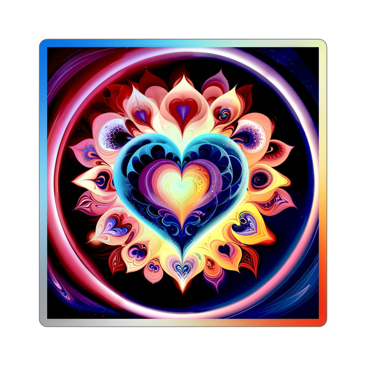 Cosmic Vibrant Heart - Holographic Die-Cut Sticker - Paper products - g(0D·IO) - 3" × 3" - Die-Cut - Holographic