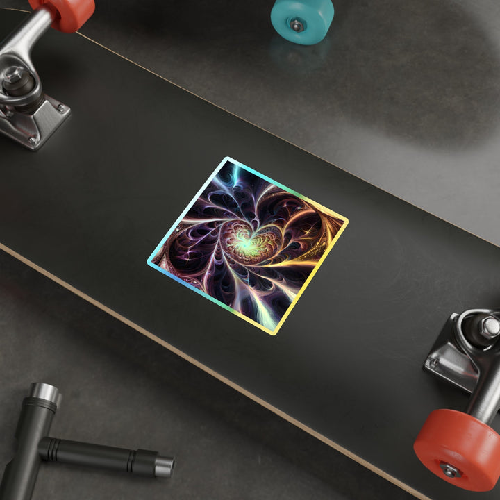 Cosmic Vibrant Heart - Holographic Die-Cut Sticker - Paper products - g(0D·IO) - 5" × 5" - Die-Cut - Holographic