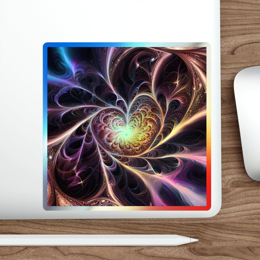 Cosmic Vibrant Heart - Holographic Die-Cut Sticker - Paper products - g(0D·IO) - 5" × 5" - Die-Cut - Holographic