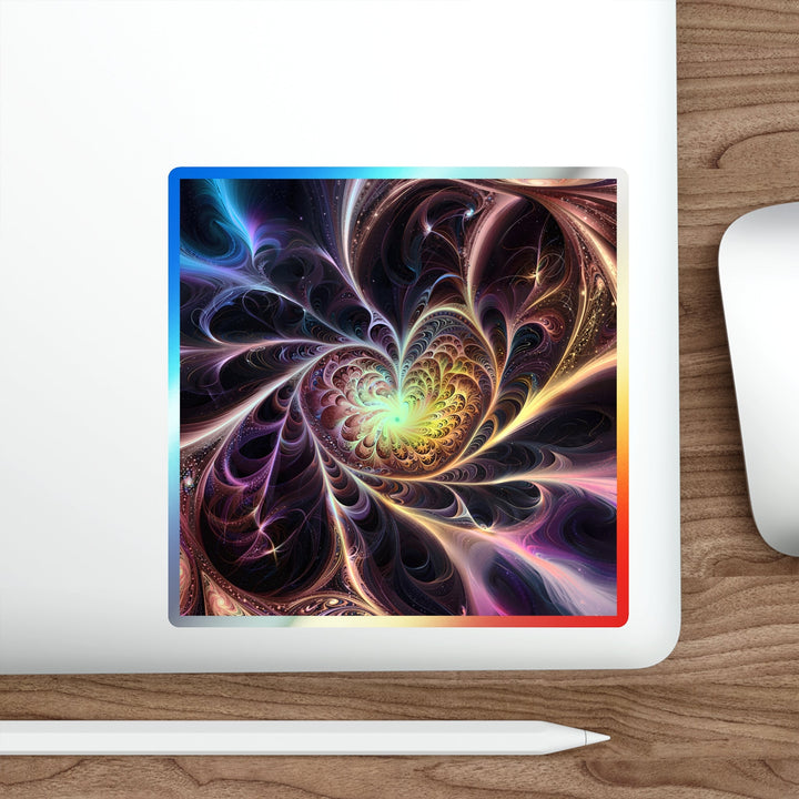 Cosmic Vibrant Heart - Holographic Die-Cut Sticker - Paper products - g(0D·IO) - 5" × 5" - Die-Cut - Holographic