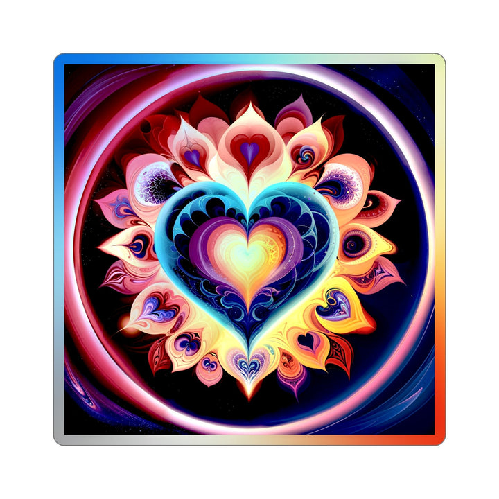 Cosmic Vibrant Heart - Holographic Die-Cut Sticker - Paper products - g(0D·IO) - 6" × 6" - Die-Cut - Holographic