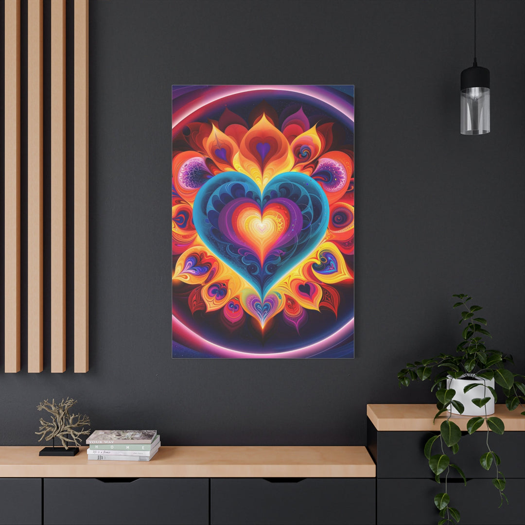 Cosmic Vibrant Heart - Matte Canvas Print 1.25" - Canvas - g(0D·IO) - 36" x 36" - 1.25" -