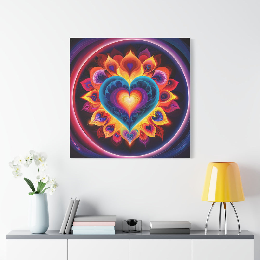 Cosmic Vibrant Heart - Matte Canvas Print 1.25" - Canvas - g(0D·IO) - 36" x 36" - 1.25" -