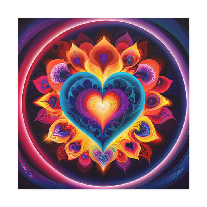 Cosmic Vibrant Heart - Matte Canvas Print 1.25" - Canvas - g(0D·IO) - 36" x 36" - 1.25" -