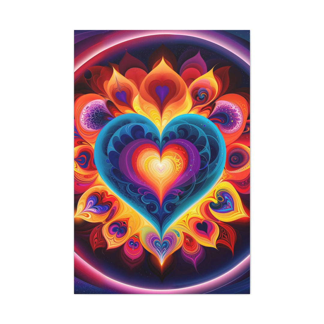 Cosmic Vibrant Heart - Matte Canvas Print 1.25" - Canvas - g(0D·IO) - 32″ x 48″ (Vertical) - 1.25" -