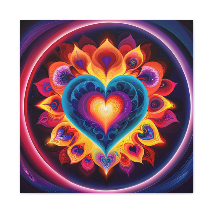 Cosmic Vibrant Heart - Matte Canvas Print 1.25" - Canvas - g(0D·IO) - 24″ x 24″ - 1.25" -