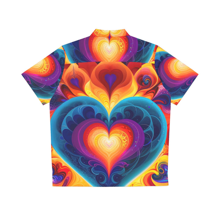 Cosmic Vibrant Heart - Men's Hawaiian Shirt - All Over Prints - g(0D·IO) - S - Black -