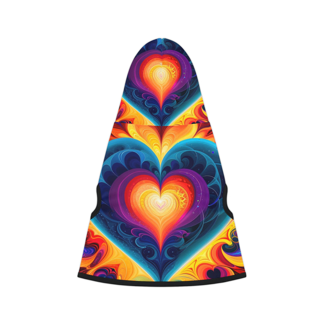 Cosmic Vibrant Heart - Pet Hoodie - Pets - g(0D·IO) - XXS - Black Rib -