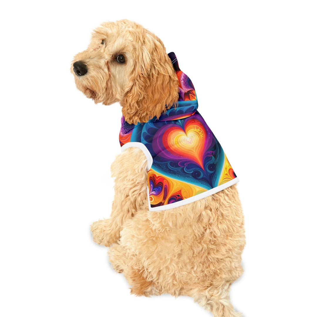 Cosmic Vibrant Heart - Pet Hoodie - Pets - g(0D·IO) - XXS - Black Rib -