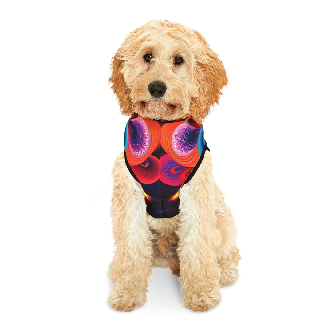 Cosmic Vibrant Heart - Pet Hoodie - Pets - g(0D·IO) - XXS - Black Rib -