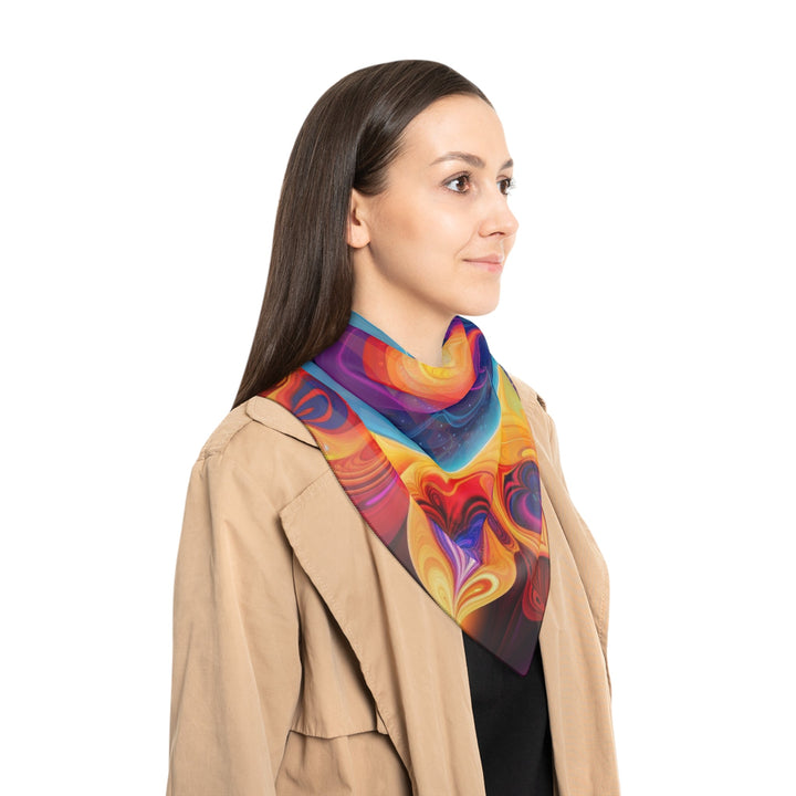 Cosmic Vibrant Heart - Poly Scarf - Accessories - g(0D·IO) - Poly chiffon - 50" × 50" -