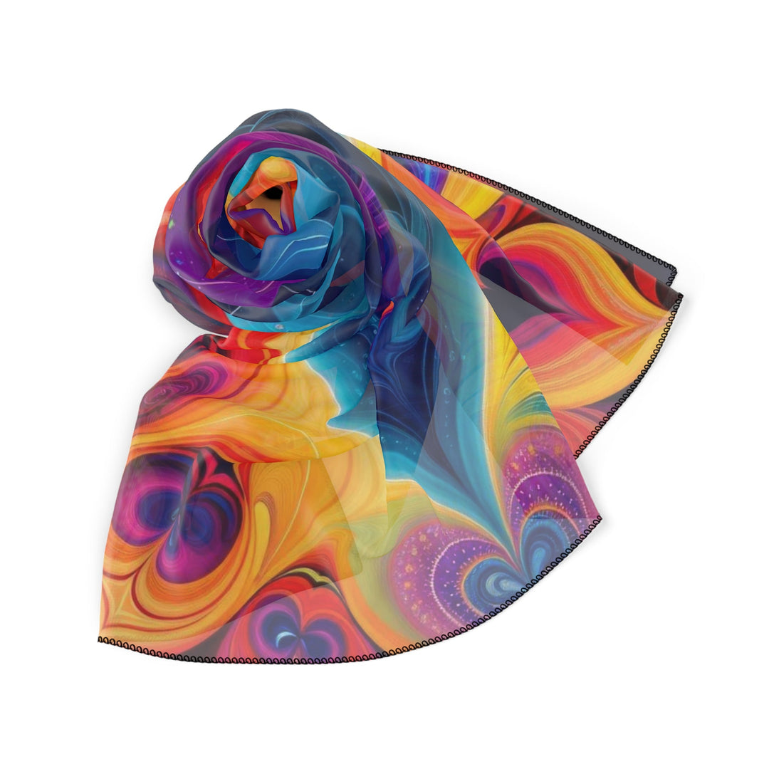 Cosmic Vibrant Heart - Poly Scarf - Accessories - g(0D·IO) - Poly chiffon - 50" × 50" -