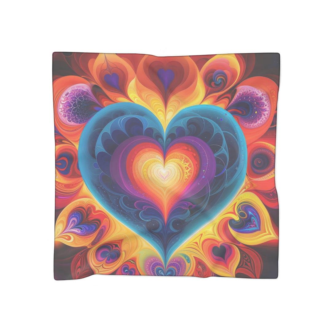 Cosmic Vibrant Heart - Poly Scarf - Accessories - g(0D·IO) - Poly voile - 25" × 25" -