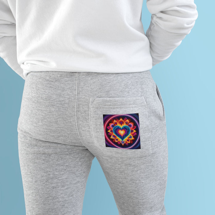 Cosmic Vibrant Heart - Premium Fleece Joggers - Trousers - g(0D·IO) - Charcoal Heather - M -