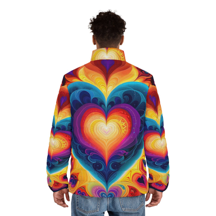 Cosmic Vibrant Heart - Puffer Jacket - All Over Prints - g(0D·IO) - S - Black zipper -