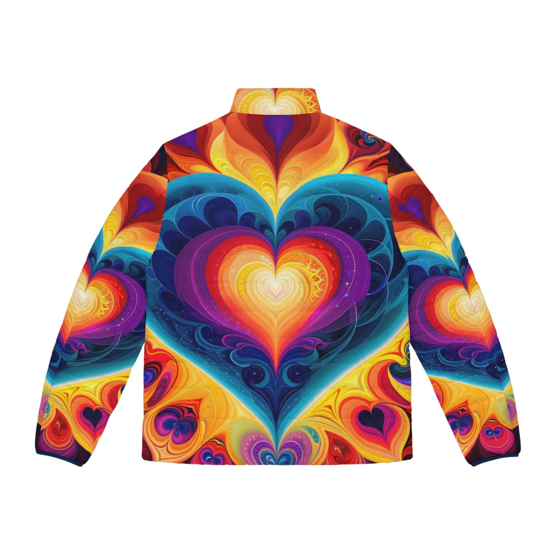 Cosmic Vibrant Heart - Puffer Jacket - All Over Prints - g(0D·IO) - S - Black zipper -