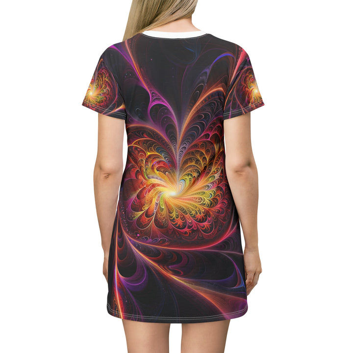 Cosmic Vibrant Heart - T-Shirt Dress - All Over Prints - g(0D·IO) - XS - -