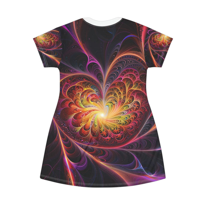 Cosmic Vibrant Heart - T-Shirt Dress - All Over Prints - g(0D·IO) - XS - -