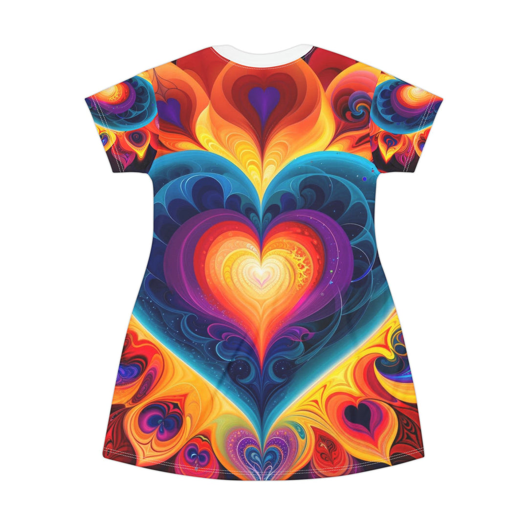 Cosmic Vibrant Heart - T-Shirt Dress - All Over Prints - g(0D·IO) - XS - -