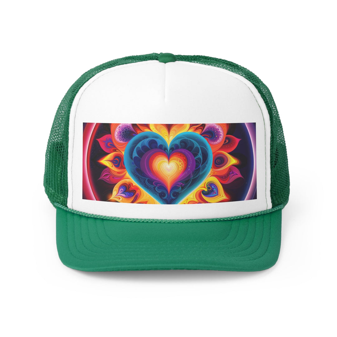 Cosmic Vibrant Heart - Trucker Hat - Hats - g(0D·IO) - Green - One size -