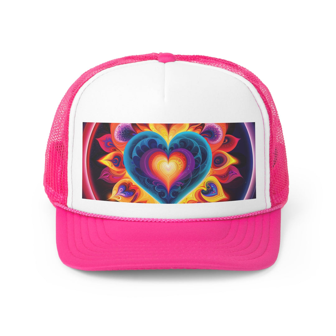 Cosmic Vibrant Heart - Trucker Hat - Hats - g(0D·IO) - Pink - One size -