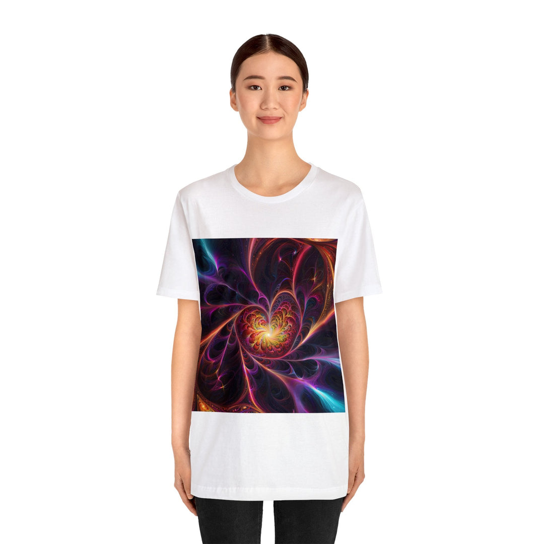 Cosmic Vibrant Heart - Unisex Jersey Short Sleeve Tee - T-Shirt - g(0D·IO) - Black - S -