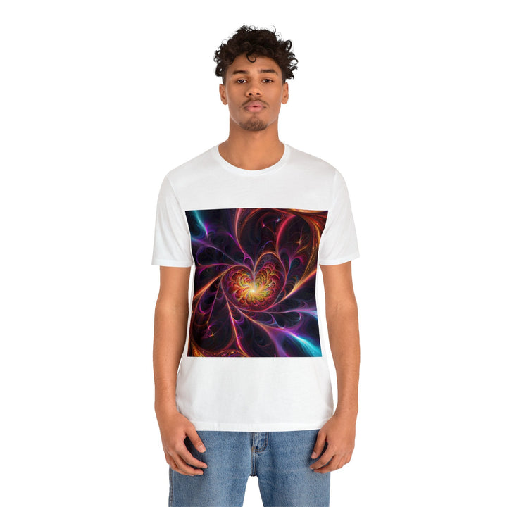 Cosmic Vibrant Heart - Unisex Jersey Short Sleeve Tee - T-Shirt - g(0D·IO) - Black - S -