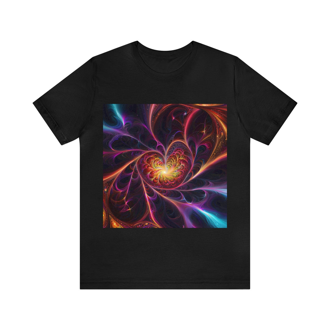 Cosmic Vibrant Heart - Unisex Jersey Short Sleeve Tee - T-Shirt - g(0D·IO) - Black - S -