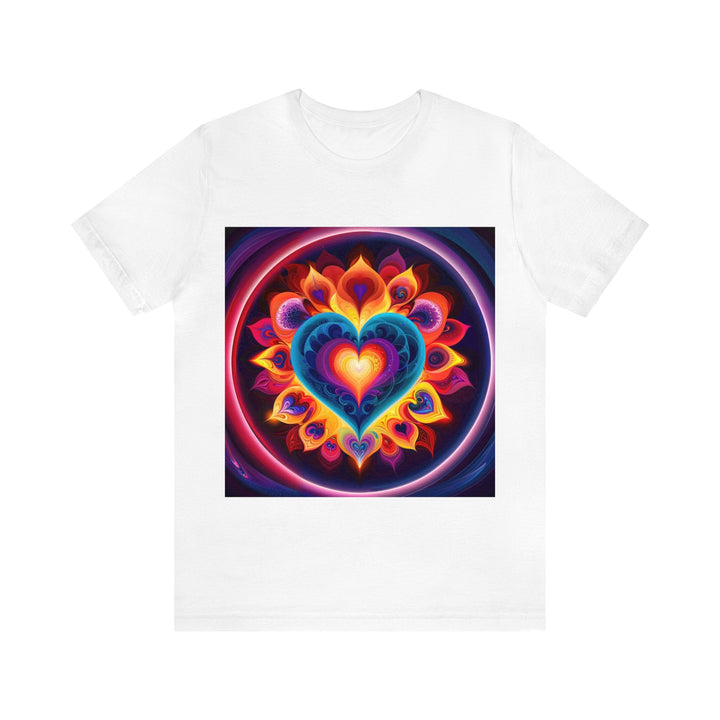 Cosmic Vibrant Heart - Unisex Jersey Short Sleeve Tee - T-Shirt - g(0D·IO) - White - S -