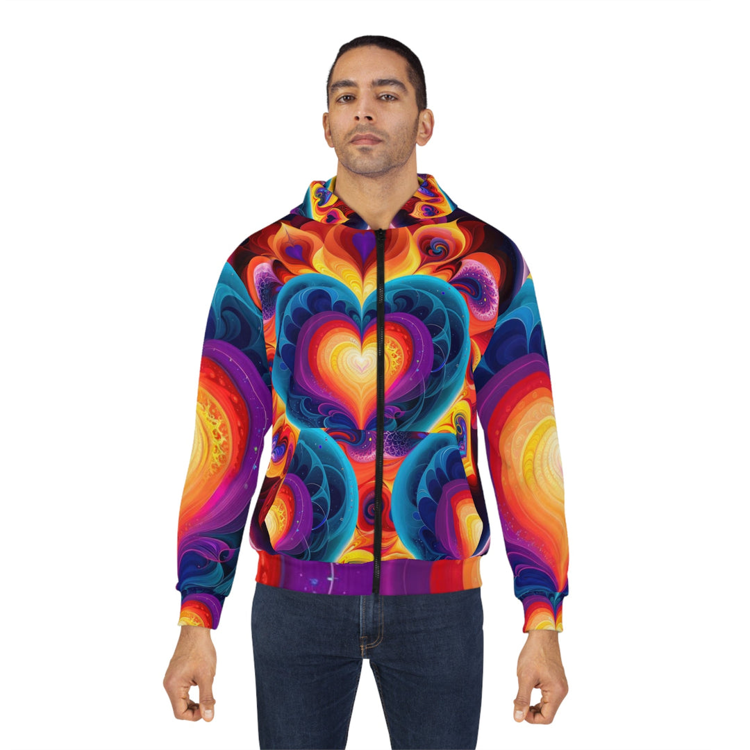 Cosmic Vibrant Heart - Unisex Zip Hoodie - All Over Prints - g(0D·IO) - XS - -