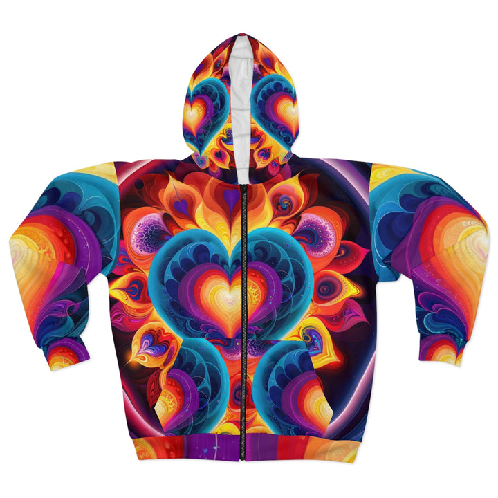 Cosmic Vibrant Heart - Unisex Zip Hoodie - All Over Prints - g(0D·IO) - XS - -