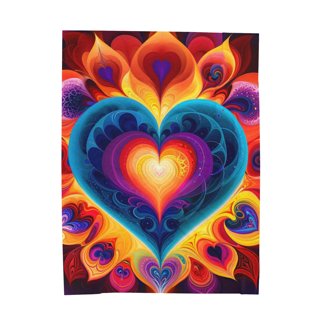 Cosmic Vibrant Heart - Velveteen Plush Blanket - All Over Prints - g(0D·IO) - 60" × 80" - -