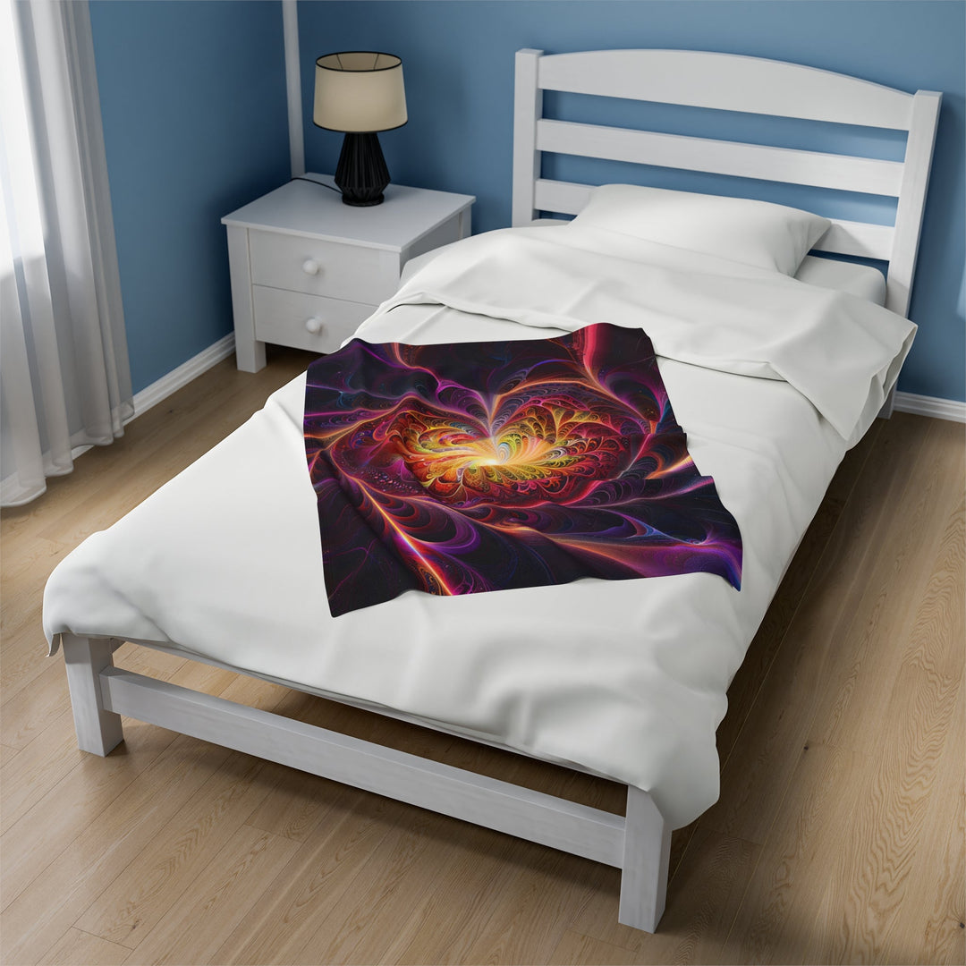 Cosmic Vibrant Heart - Velveteen Plush Blanket - All Over Prints - g(0D·IO) - 30" × 40" - -