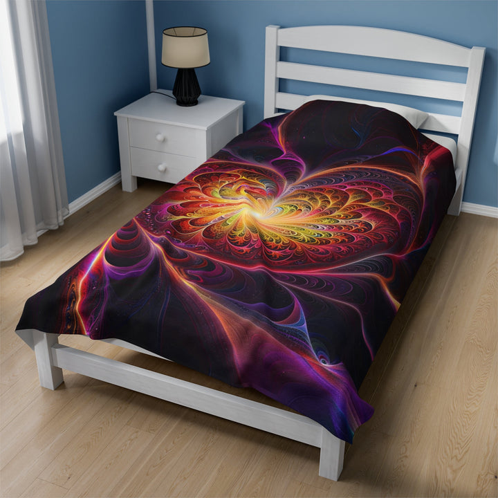 Cosmic Vibrant Heart - Velveteen Plush Blanket - All Over Prints - g(0D·IO) - 30" × 40" - -