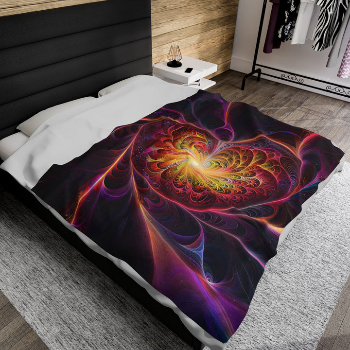 Cosmic Vibrant Heart - Velveteen Plush Blanket - All Over Prints - g(0D·IO) - 30" × 40" - -