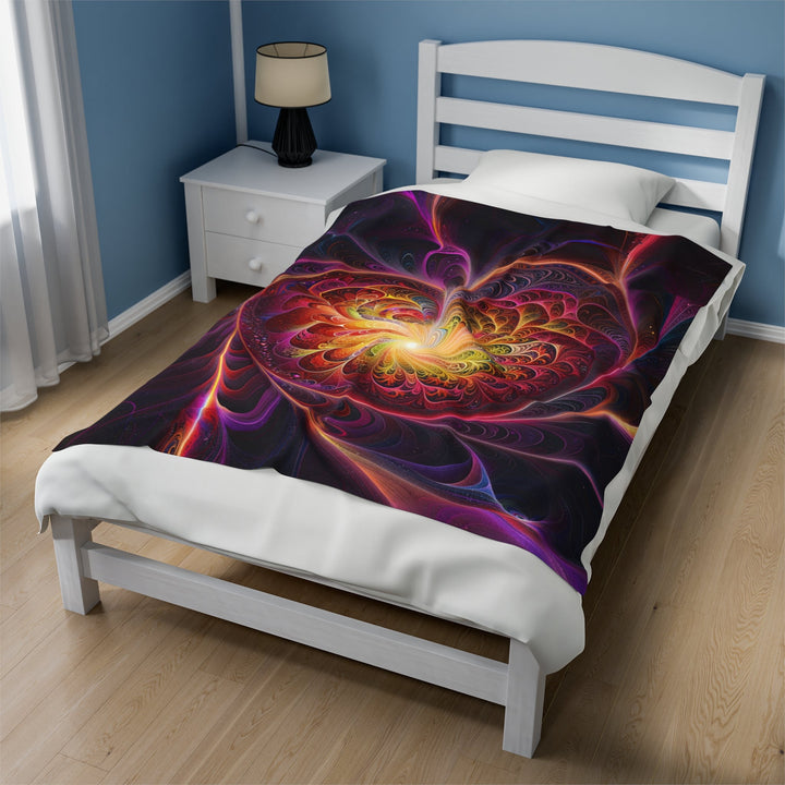 Cosmic Vibrant Heart - Velveteen Plush Blanket - All Over Prints - g(0D·IO) - 30" × 40" - -