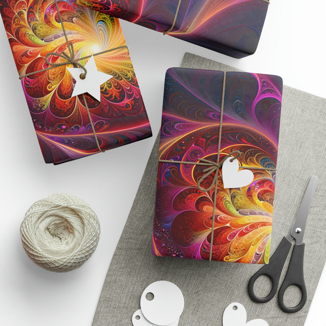 Cosmic Vibrant Heart - Wrapping Paper - Home Decor - g(0D·IO) - 30'' x 72'' - Matte -