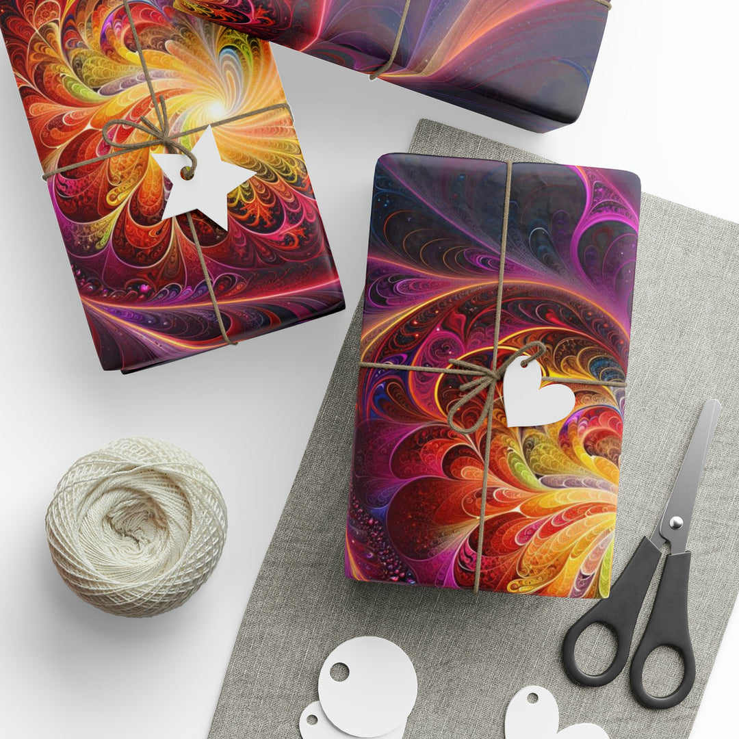 Cosmic Vibrant Heart - Wrapping Paper - Home Decor - g(0D·IO) - 30'' x 72'' - Matte -