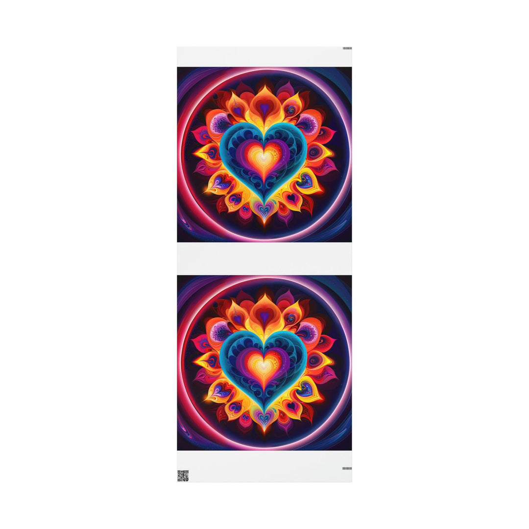 Cosmic Vibrant Heart - Wrapping Paper - Home Decor - g(0D·IO) - 30'' x 72'' - Matte -