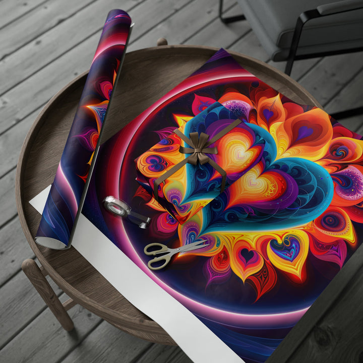Cosmic Vibrant Heart - Wrapping Paper - Home Decor - g(0D·IO) - 30" x 180" - Matte -