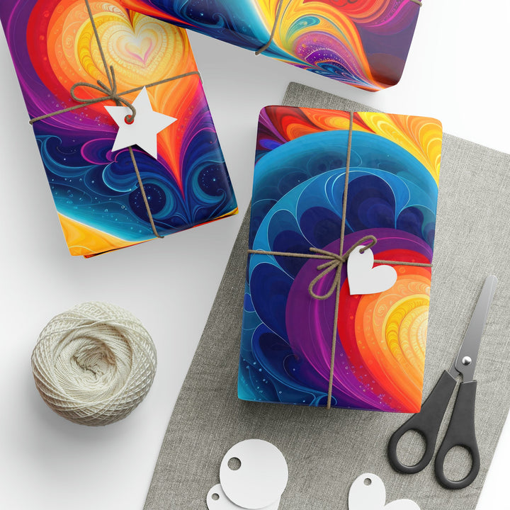 Cosmic Vibrant Heart - Wrapping Paper - Home Decor - g(0D·IO) - 30" x 180" - Matte -