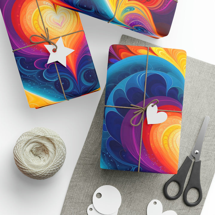 Cosmic Vibrant Heart - Wrapping Paper - Home Decor - g(0D·IO) - 30" x 180" - Matte -