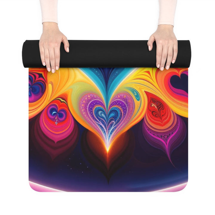 Cosmic Vibrant Heart - Yoga Mat - Home Decor - g(0D·IO) - 24” x 68” - -