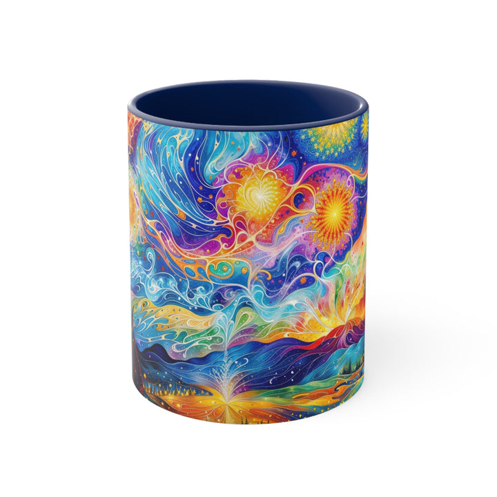 Cosmic Vibrant Landscape - Accent Coffee Mug - Mug - g(0D·IO) - Navy - 11oz -