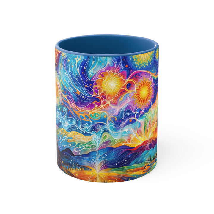 Cosmic Vibrant Landscape - Accent Coffee Mug - Mug - g(0D·IO) - Blue - 11oz -