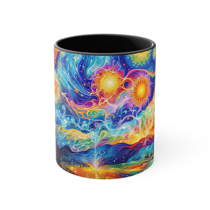 Cosmic Vibrant Landscape - Accent Coffee Mug - Mug - g(0D·IO) - Black - 11oz -