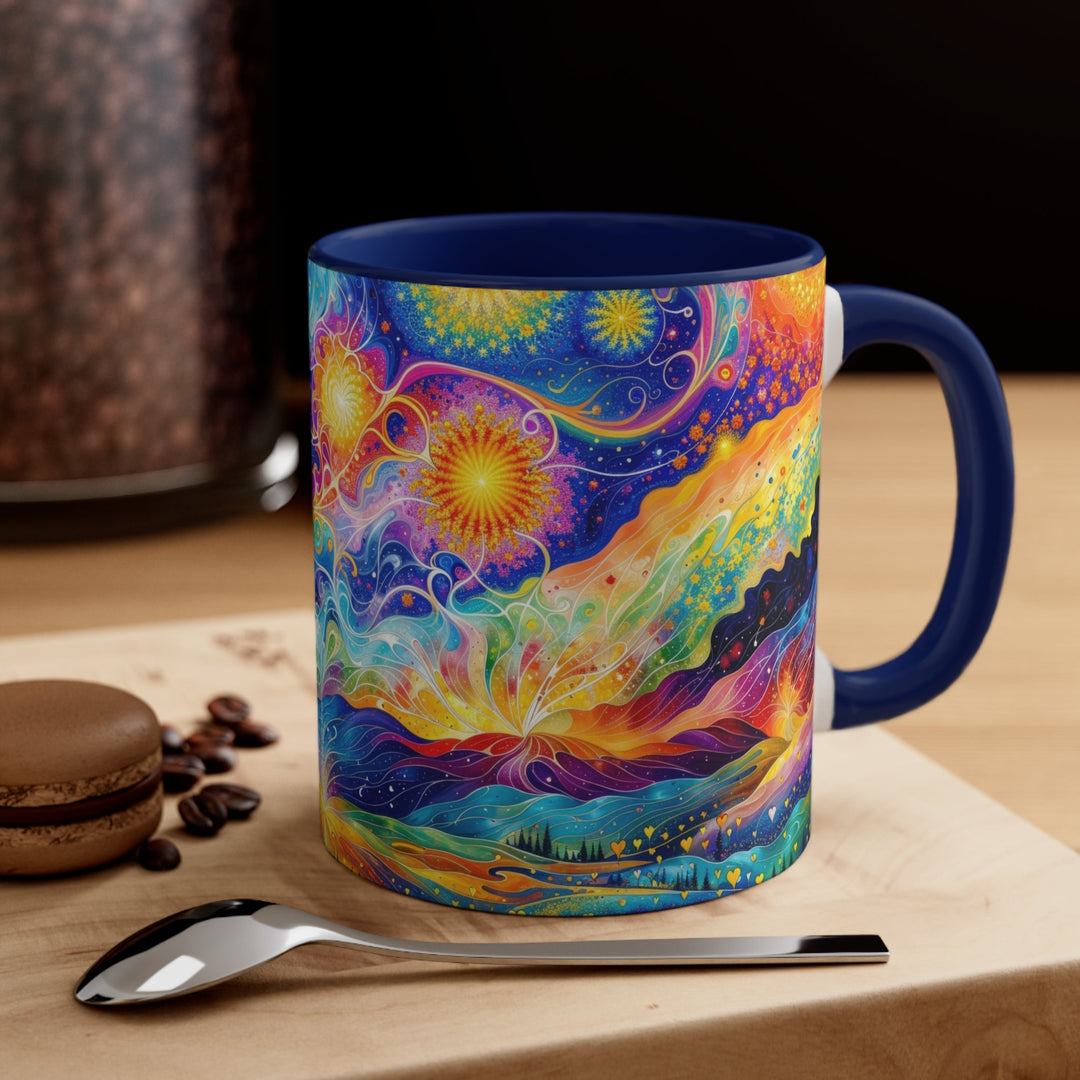 Cosmic Vibrant Landscape - Accent Coffee Mug - Mug - g(0D·IO) - Pink - 11oz -